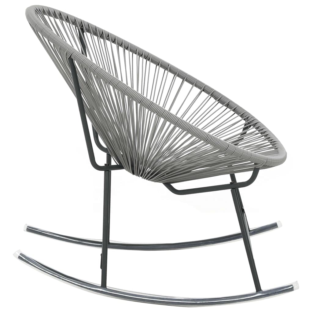 Sedia a dondolo da giardino, a forma di luna, per balconi, terrazze, soffitti, piscine, grigio, resistente alle intemperie, facile da montare