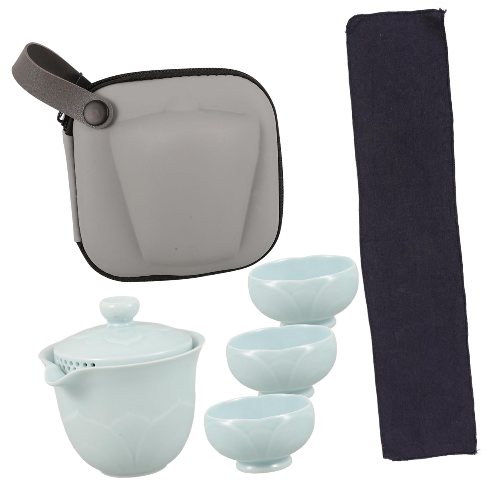 iplusmile 3juegos Té Portátil De Cerámica Set Completo Tazas y Tetera Elegante y Ligero Para Viajes y Oficina Para Aficionados Del Té