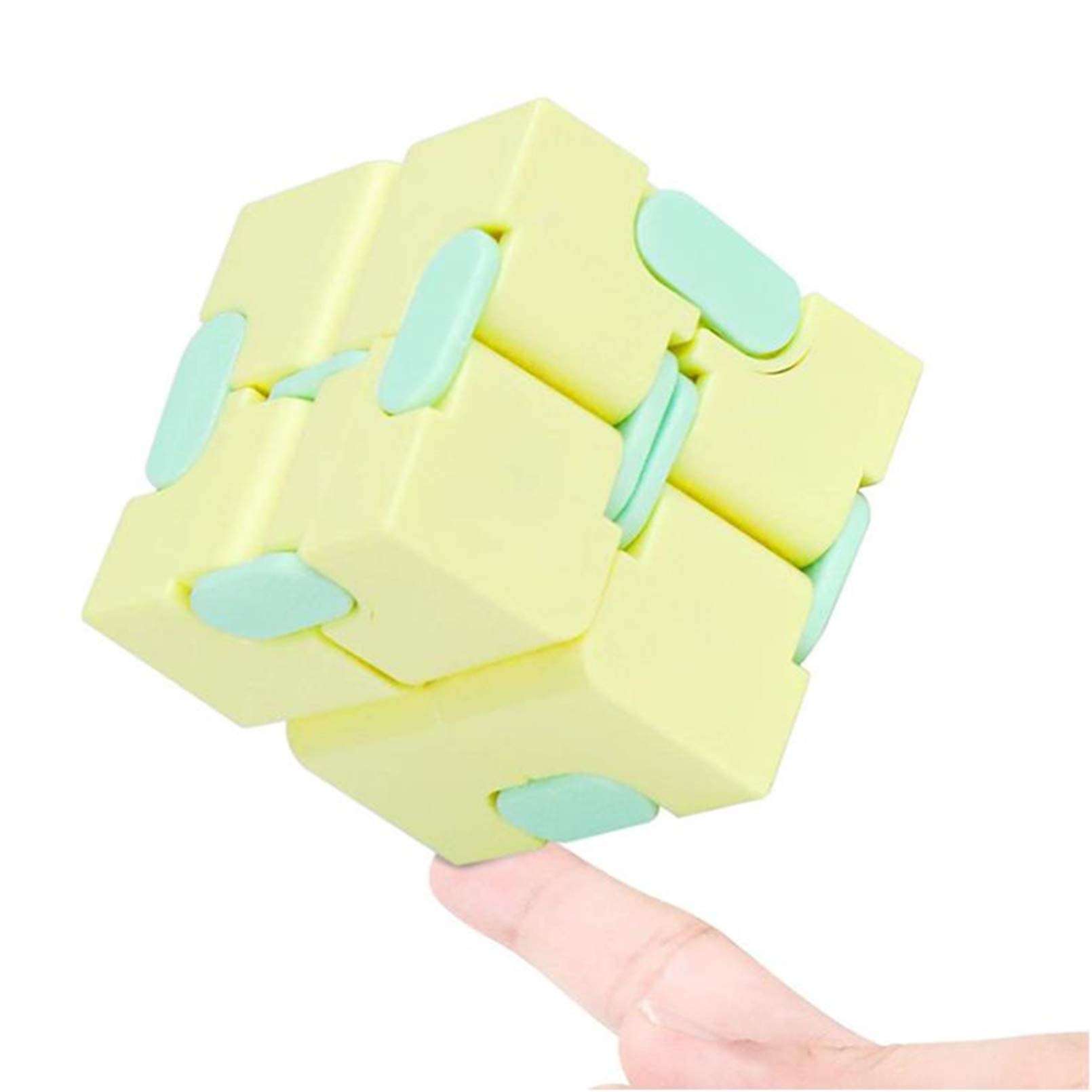 AM ANNA Infinity Cube Fidget Toy,Mini ABS Infinity Cube Puzzle Accessories Toys Stress Relieving Fidgeting Game for Kids and Adults, Mini Unique Gadget for Anxiety Relief and Kill Time (Yellow)