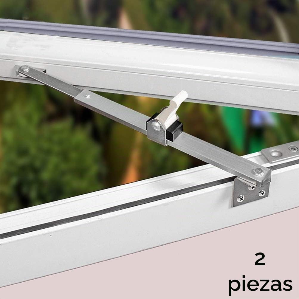2 cierres telescópicos ajustables para ventana, tope de ventana, pestillo de ventana, soporte resistente al viento