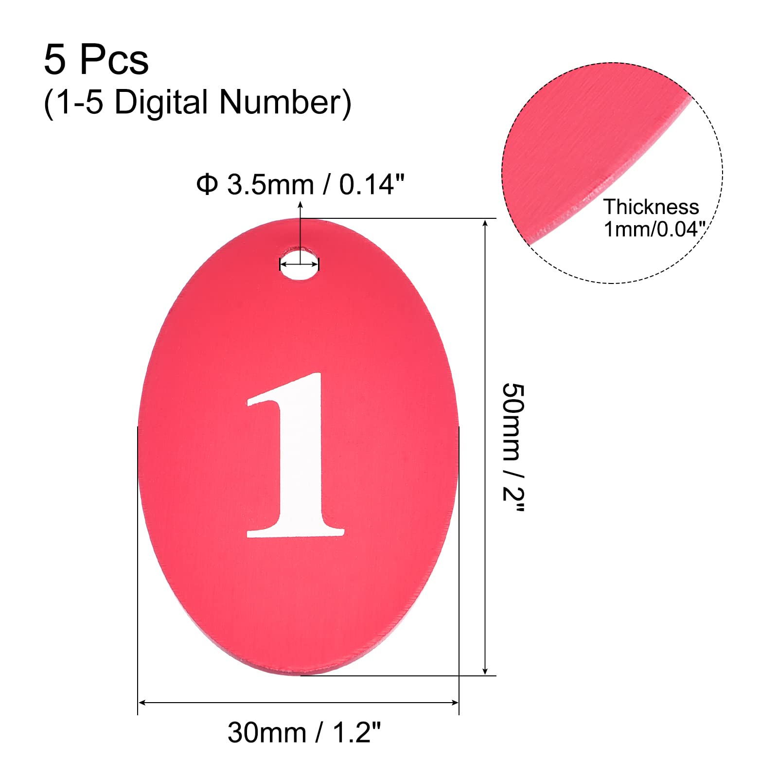 Aluminum Alloy ID Tags Key Tags MECCANIXITY Metal Key Tag, 1-35 Number ...