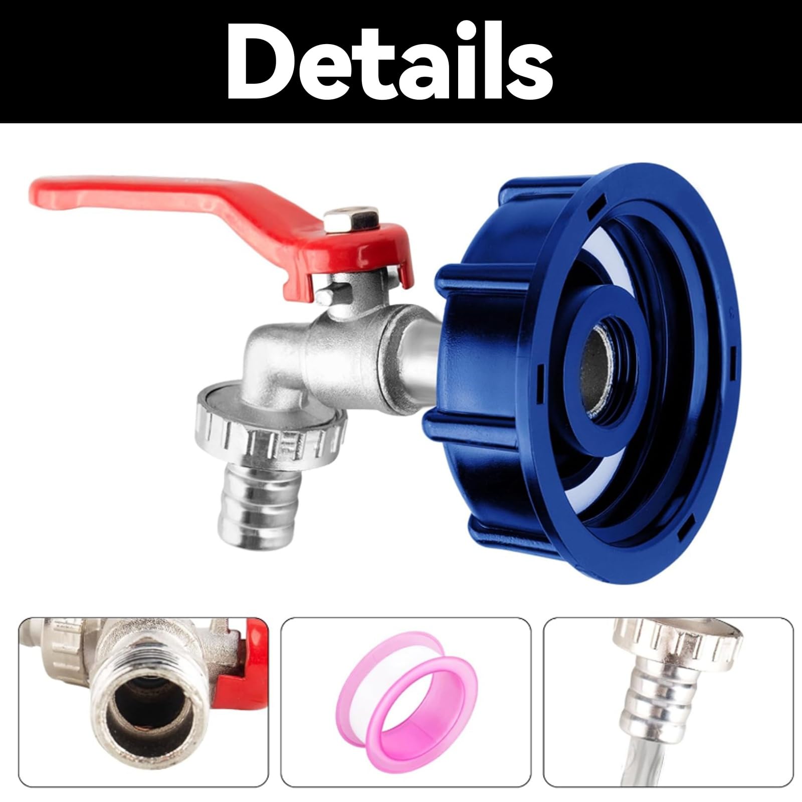 SANTUO 3/4" Leakproof Brass IBC Tank Fittings IBC Tank Adapter IBC Tap for S60x6 Water Storage Tank Tap Tank Garden Hose Connector Replace Valve Fitting Parts - Image 4