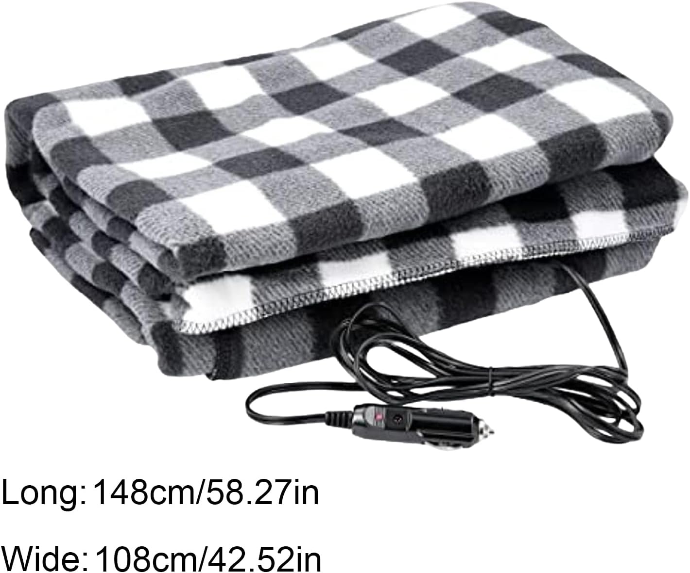 Electric Blanket for Car | Auto Off Adjustable Soft | 12V Electric Heated Throw for Vehicles - for Commuting Camping Road Trips Family Outings Women Adults Elderly