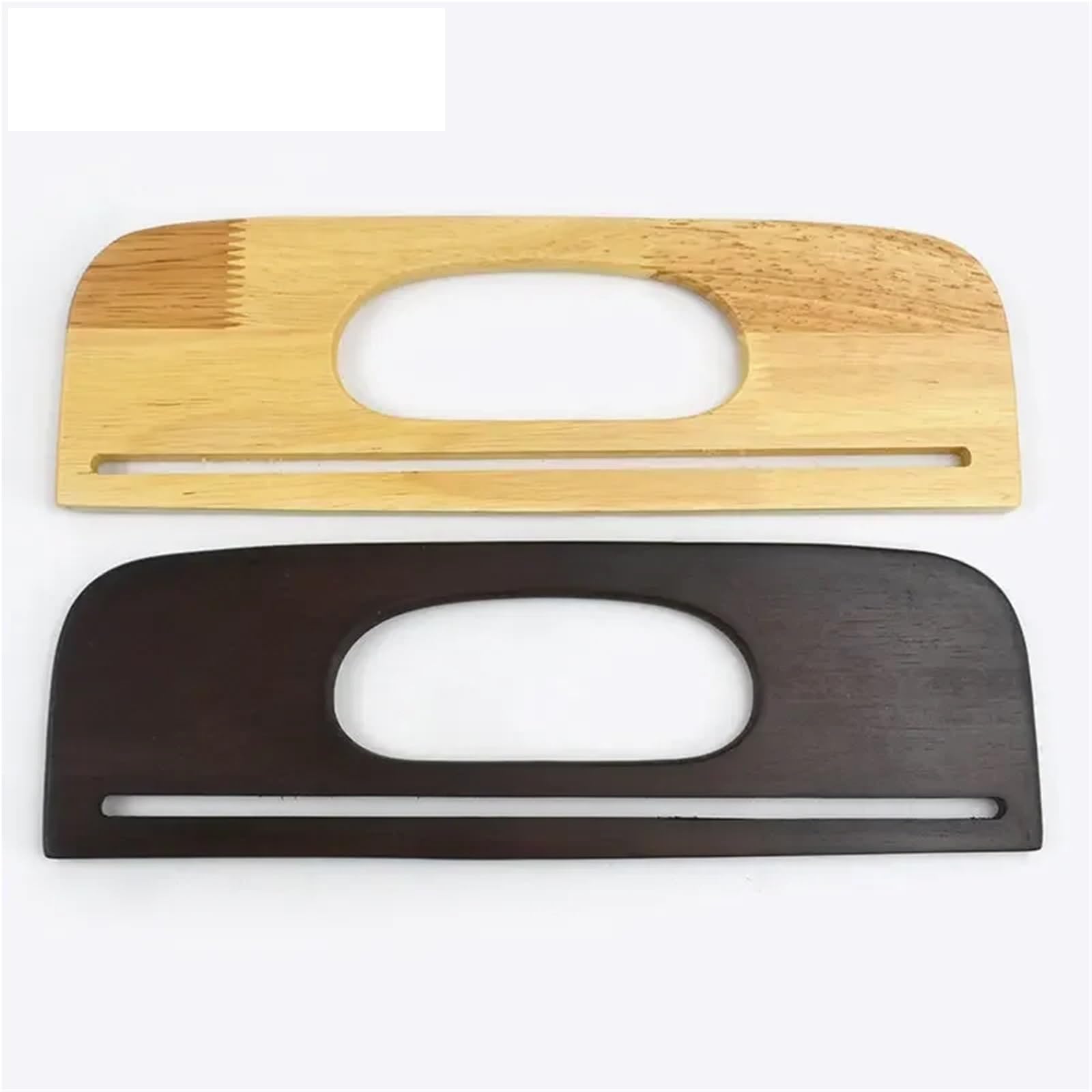 2 piezas de asas madera for bolsos, soportes cierre for tejidos a mano, marcos for, accesorios costura DIY Para Bolso(Coffee)