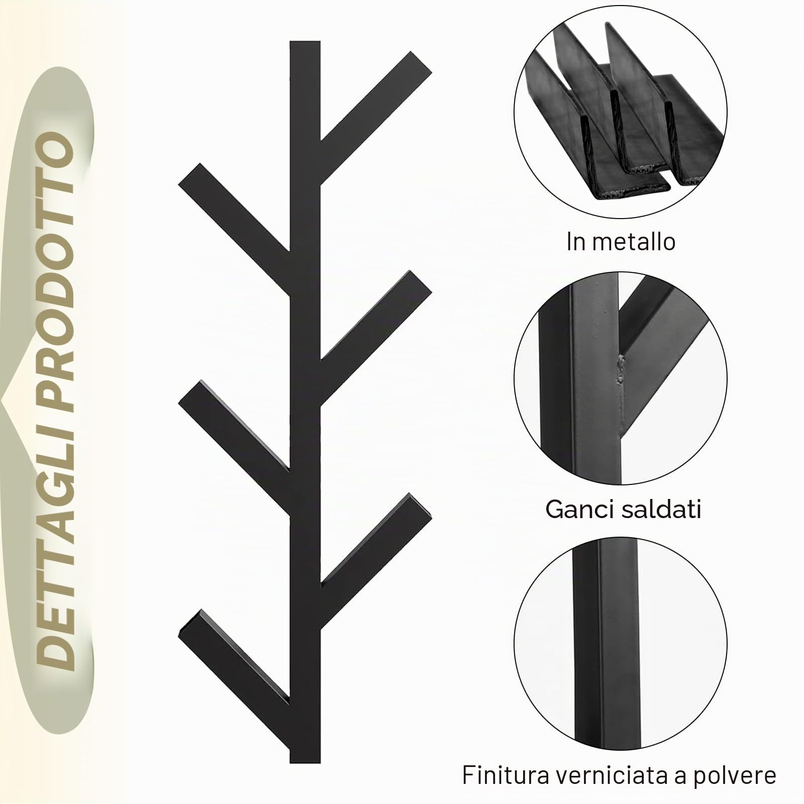 Funvalley Surperfect 2Pack Appendiabiti da Parete, Appendiabiti a Forma di Albero per Ingresso, Appendiabiti a Muro in Metallo con 12 Ganci per Vestiti, Sciarpe, Borse per Casa o Ufficio