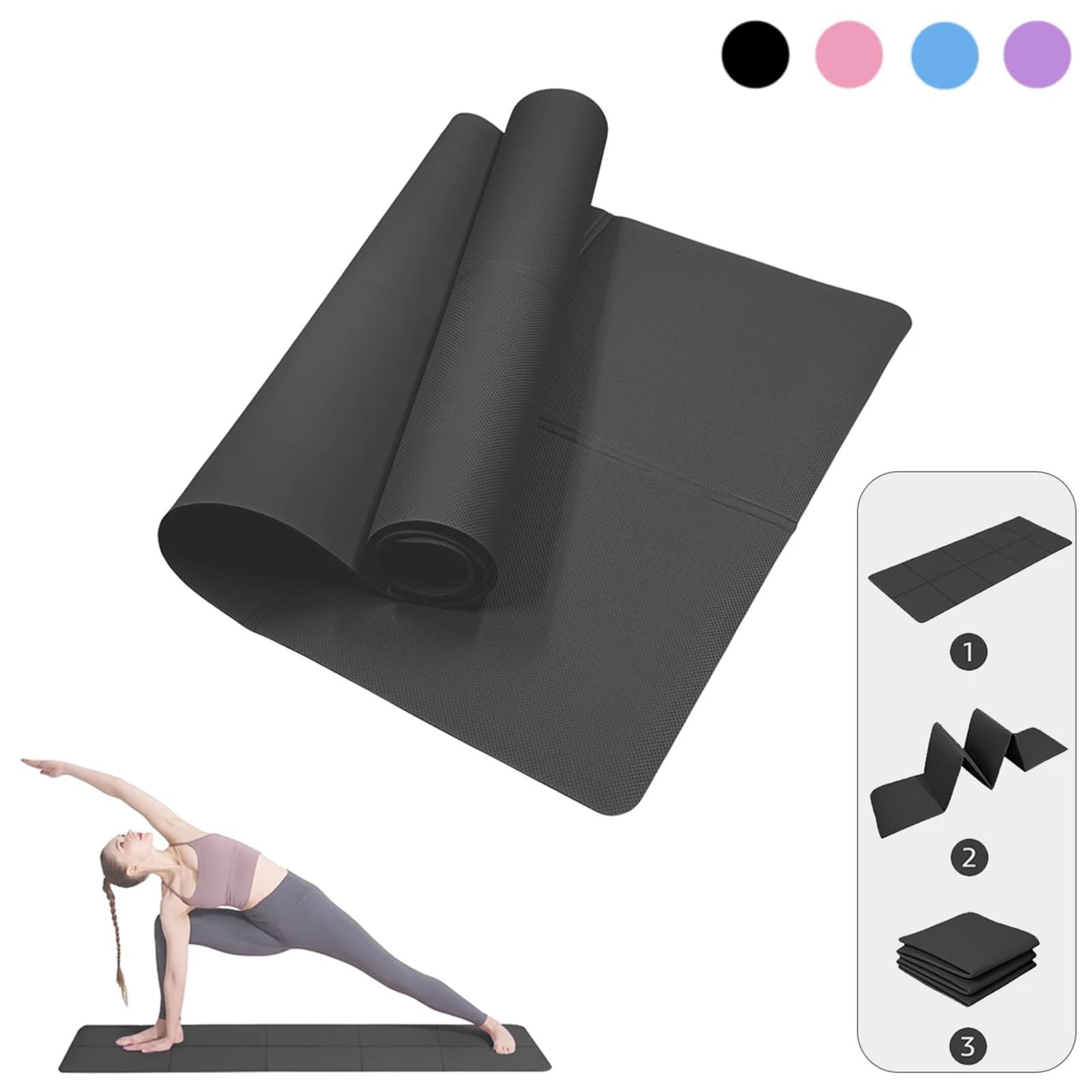 Tappetino Yoga Tappetino da yoga in EVA spesso 4 mm, coperta antiscivolo for tappetino fitness sportivo for esercizi di ginnastica pilate