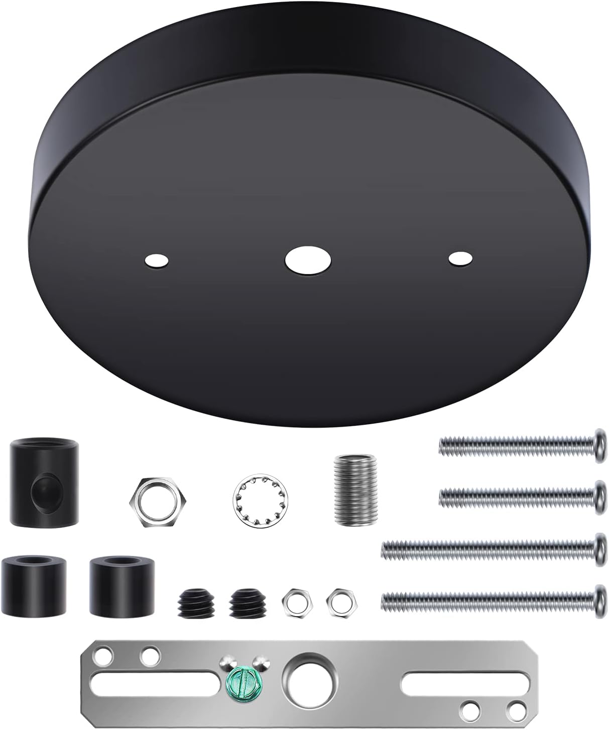 Canomo 5 1/8 Inches Ceiling Lighting Canopy Kit Single Head Pendant Light Plate Cover with All Mounting Hardware for Chandelier or Pendant Light (Black)