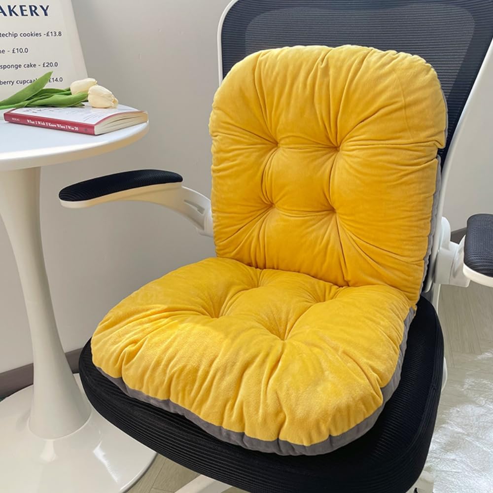 UNWAAT Cute Desk Chair Cushion with Back Non Slip Office Chair Cushions Rocking Seat Pad with Ties Pink Chairs Pads for Office Dining Gaming Rocking