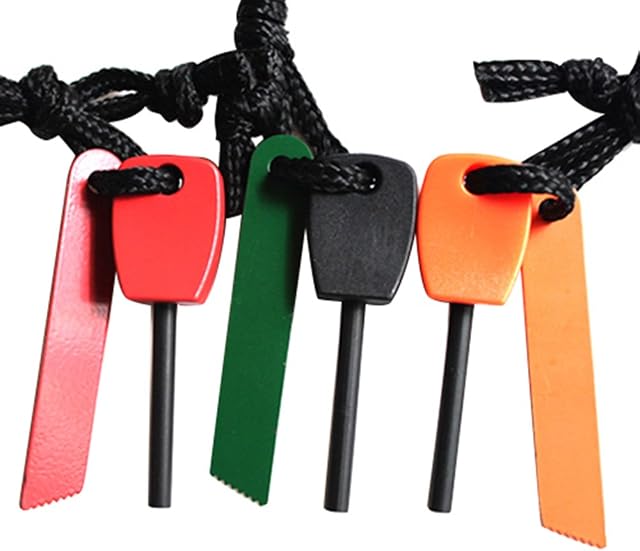 Bluelans® 3 x Fire Starter Steel Flint & Striker Survival Tool Kit - Outdoor Camping Living Survival Tool