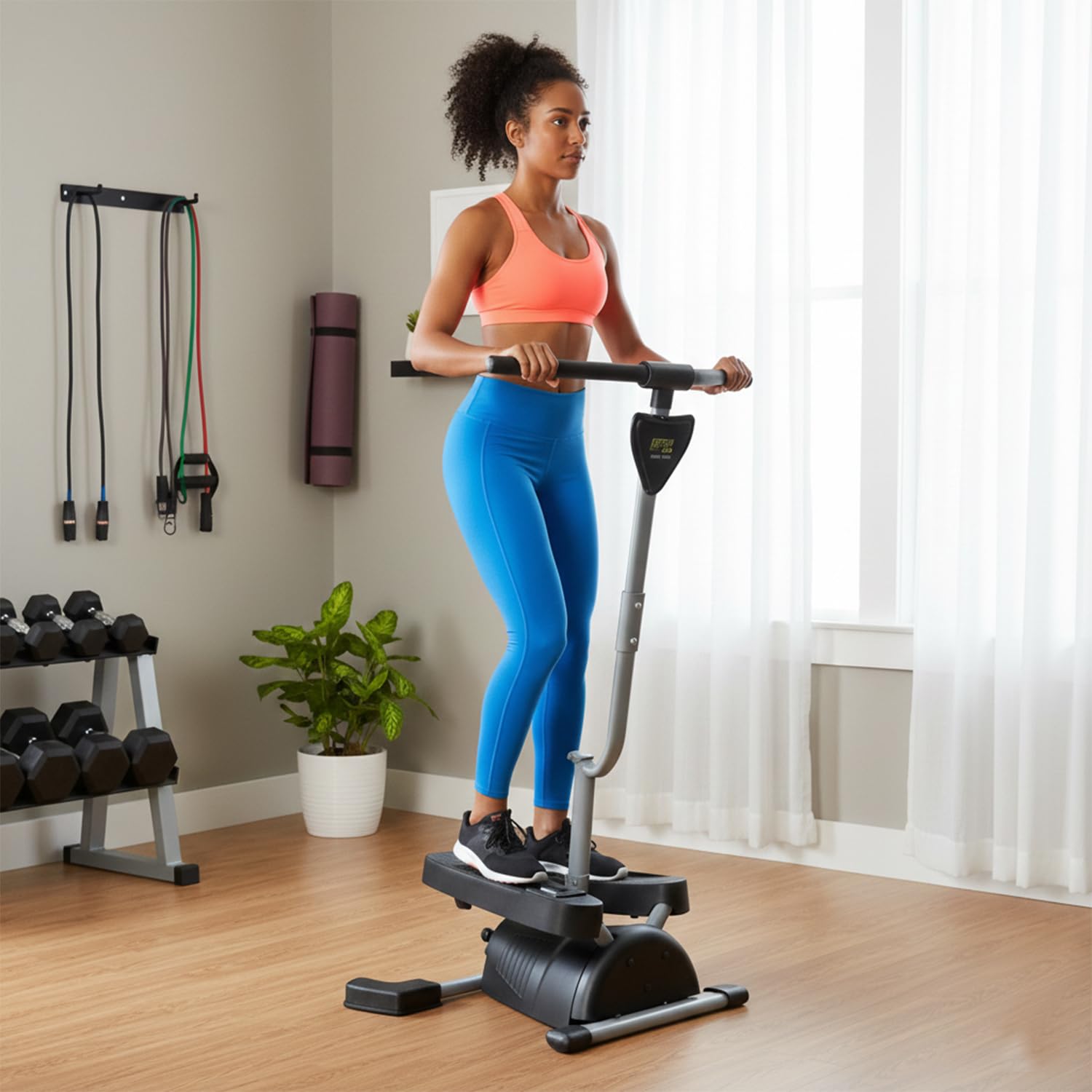 Stepper Fitness Cardio Twister | Exercices Fessiers, Jambes, Taille, Abdominaux et Bras | Ave Écran LED | Faire de l'exercice à la Maison | Poids Maximum 120Kg | Fitness