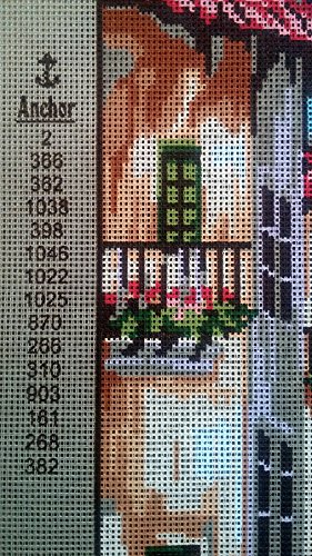 Mediterranean Houses By The River Needlepoint Canvas #14.743 Canvas Only #TOP3