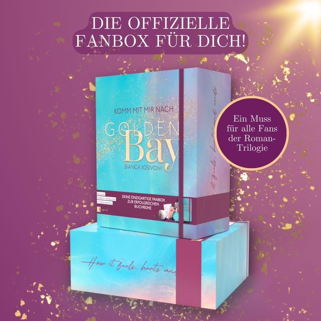 Golden Bay Fanbox: Caja de Regalo con audiolibro y capítulo de bonificación como Descarga, Tarjeta de Caracteres Exclusiva, Tarjetero, Taza, Cuaderno, Pulsera, etc. (New Adult Merchandise)