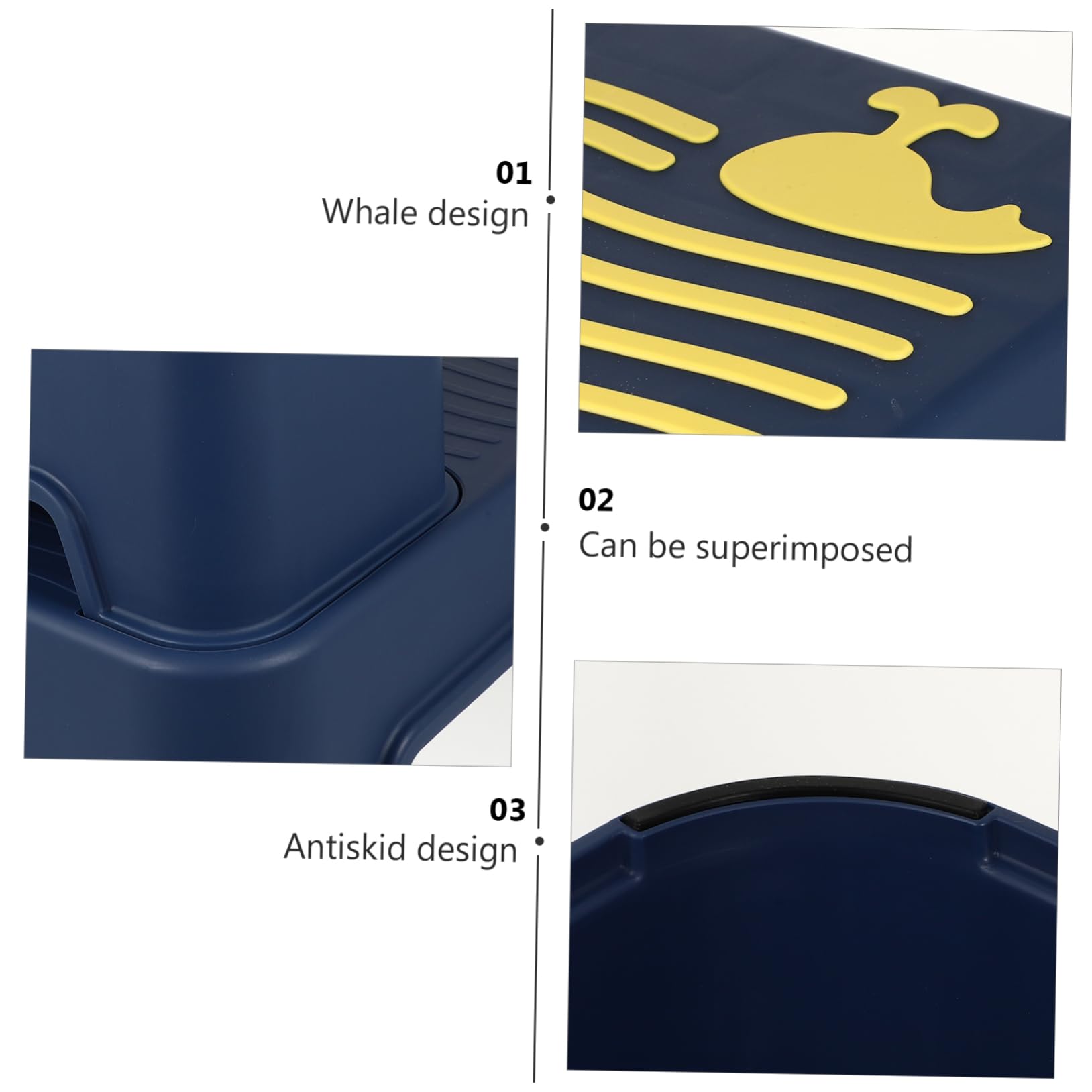 Sgabello Rialzato per Bambini a 2 Livelli Blu per Bagno | Pp Tpe, Bordi Lisci e Struttura Antiscivolo, Adatto a Toilette Training e Lavabo