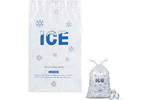 100 Pack Ice Bags 5lb Drawstring Heavy-Duty