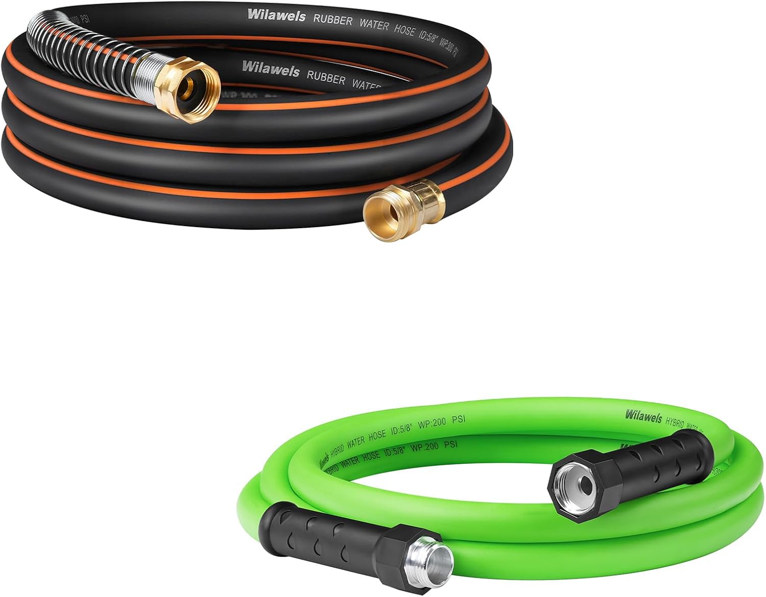 Garden Hose 15FT & 10FT Bundle, Heav Duty Garden Water Hose 5/8", Flexible Hose for Lawn, Yard, Car, BG15GH06-G10GH06