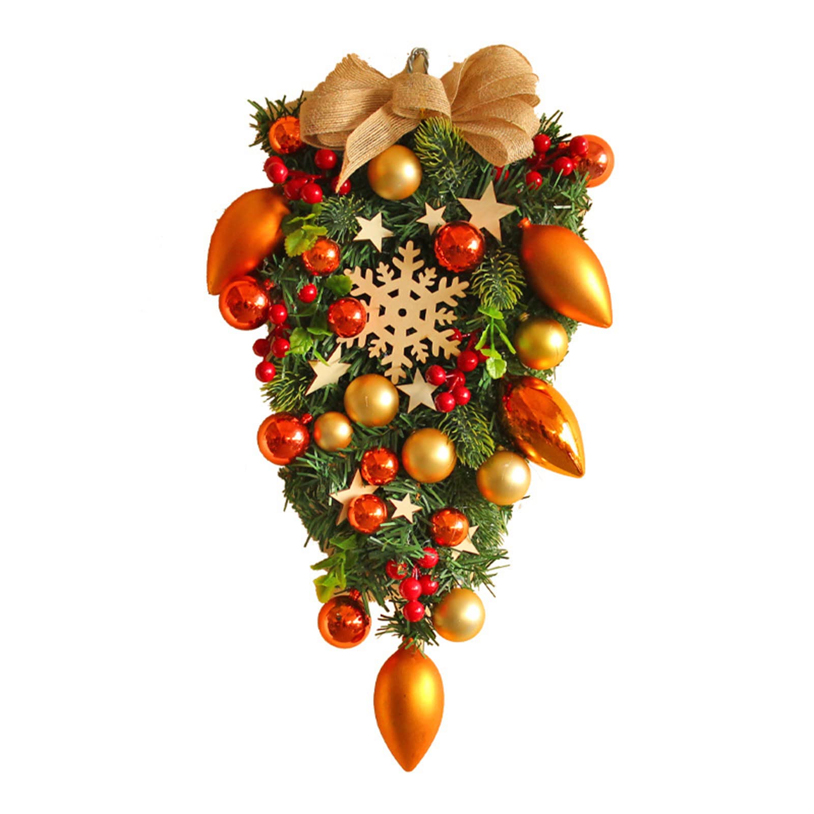 Xinsheinelry Artificial Flower Wreath Tree, Farmhouse Hoop with Flowers, Simulation Hanging Door Front Door Wreaths for All with Initial