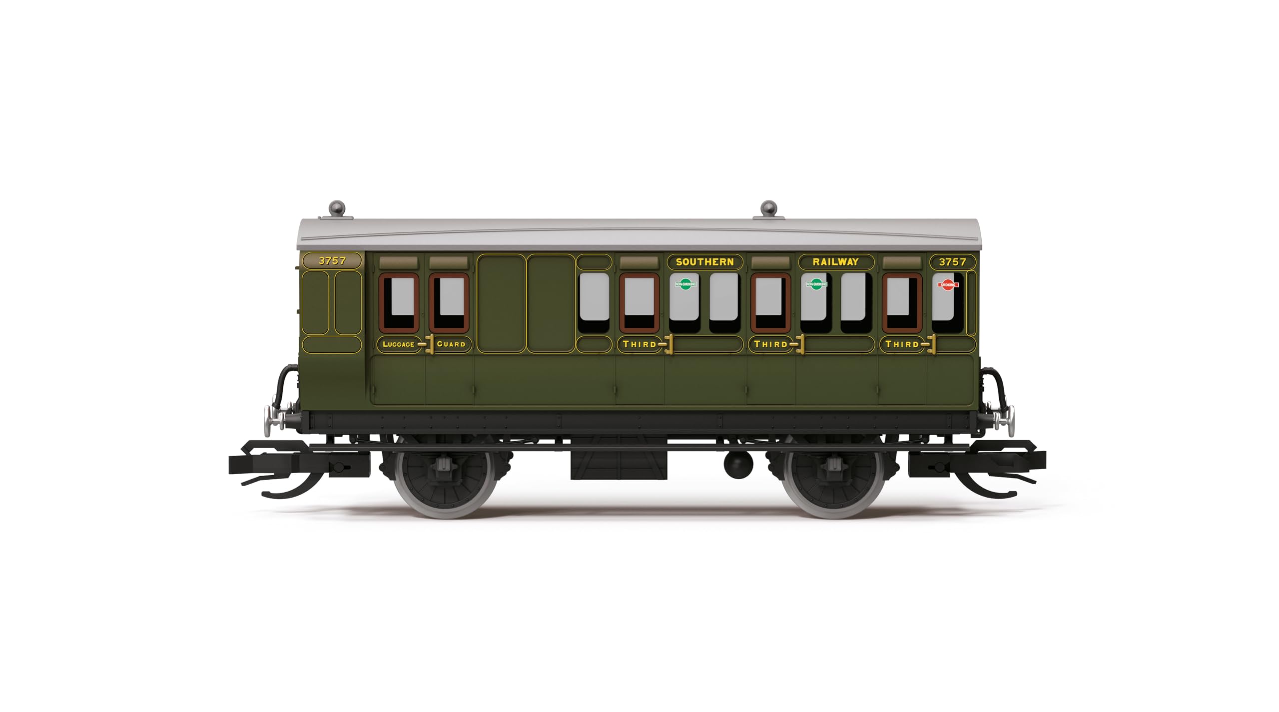 Hornby - TT TT4053 SR 4 Wheel Coach 3rd Class Brake, Green