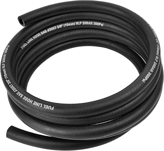 3/8 Inch (10mm) ID Fuel Line,10FT Push Lock NBR Rubber Hose,Fuel Line Hose for Automotive Fuel Systems Engines (3/8" ID 10Ft)