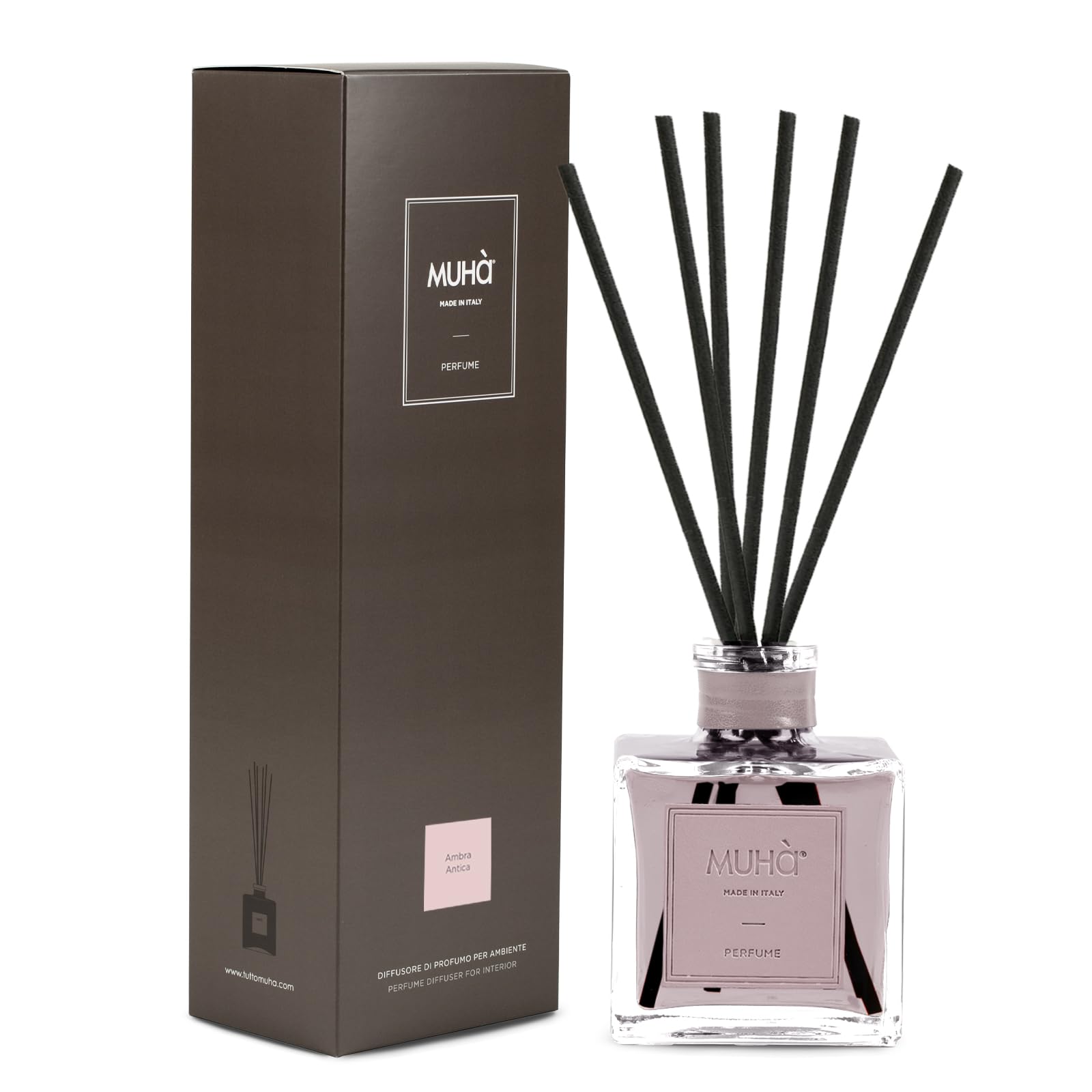 MUHA" | Dyfuzor zapachów do pomieszczeń, dyfuzor perfum, zapach Zagara i Gardenia, dyfuzor zapachów z pałeczkami, rozmiar 200 ml