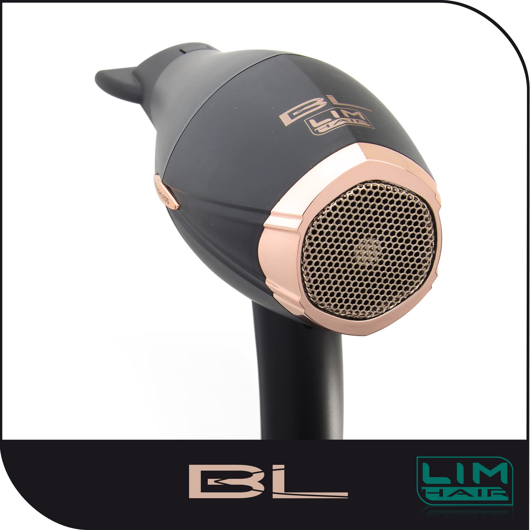 Asciugacapelli LIM HAIR BL PROFESSIONAL 2400W con motore BRUSHLESS DIGITAL, il più potente, il più leggero e il più resistente degli essiccatori tradizionali LIM HAIR. 2 ugelli+ diffusore
