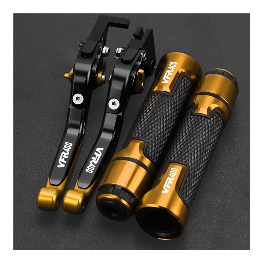 BEQLXTA Brake Clutch Adjustable Lever​ Motorcycle Accessories for VFR400 NC30 VFR 400 1989 1990 1991 1992 Folding Adjustable Brake Clutch Levers Handlebar Grips(Orange)