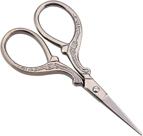 Antique Sewing Shears Vintage Embroidery Scissors Handmade Craft Scissor for Cross Stitch DIY with Stainless Steel & Handle Gold Silver Rose Gold
