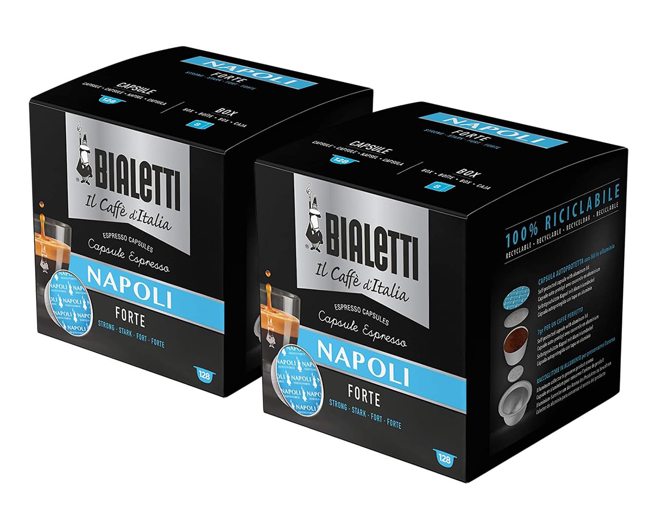 Bialetti - 256 Cápsulas de aluminio Mokespresso I Caffè d'Italia Napoli