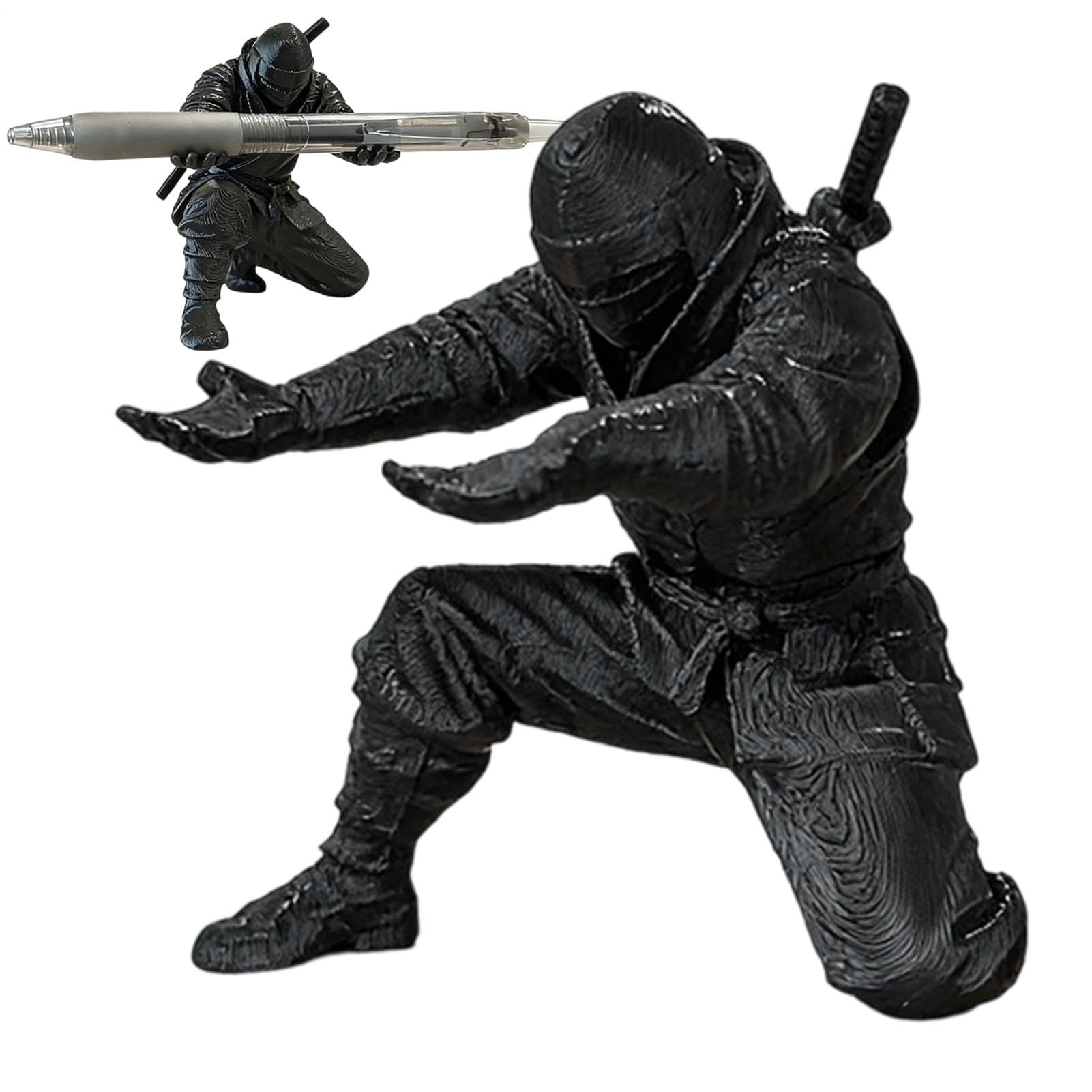 2 Pieces Ninja Pen Holder Funny Pen Rack For Desk 3D Printed Decorative Storage Organizer Pencil Storage Rack For Home Office School Classroom College Dorm Living Room Meeting Room