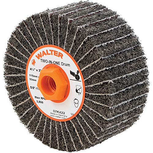 Walter Two-In-One Linear Finishing Abrasive Drum - 80 Grit Finishing Drum for Surface Preparations. Abrasive Drums