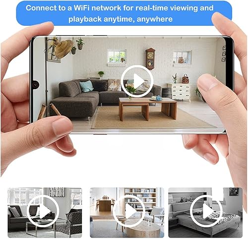Miniatura 8 de HUOMU - Cámaras de seguridad ocultas, mini cámara espía de visión remota con Wi-Fi, inalámbrica, 1080P HD, para interiores y exteriores, grabadora