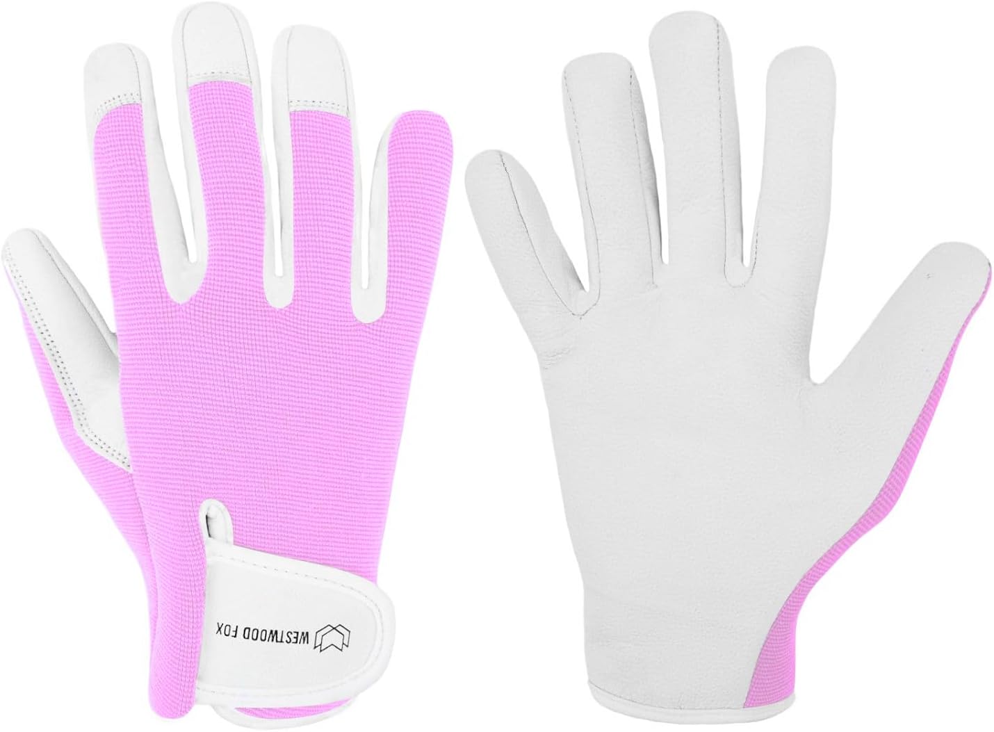 WESTWOOD FOX Ladies/Mens Leather Gardening Gloves Thorn Proof Rigger Garden work gloves, Safety Working Gloves, Premium Quality (Babypink, S)