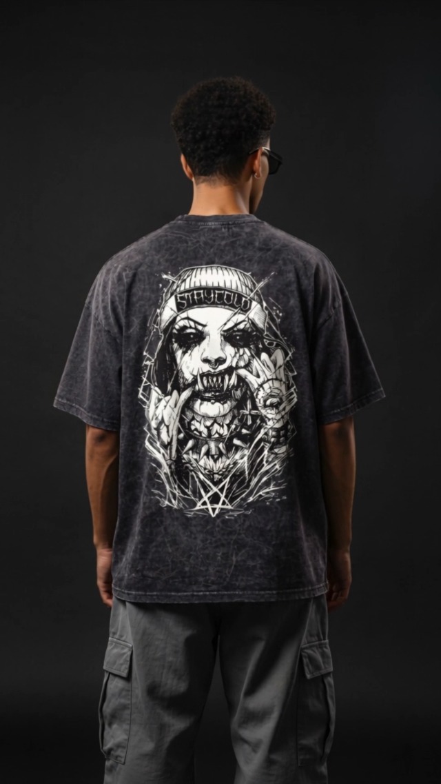 Buy fanideaz Mens 240 GSM Oversized T Shirt Heavy Cotton Acid Wash