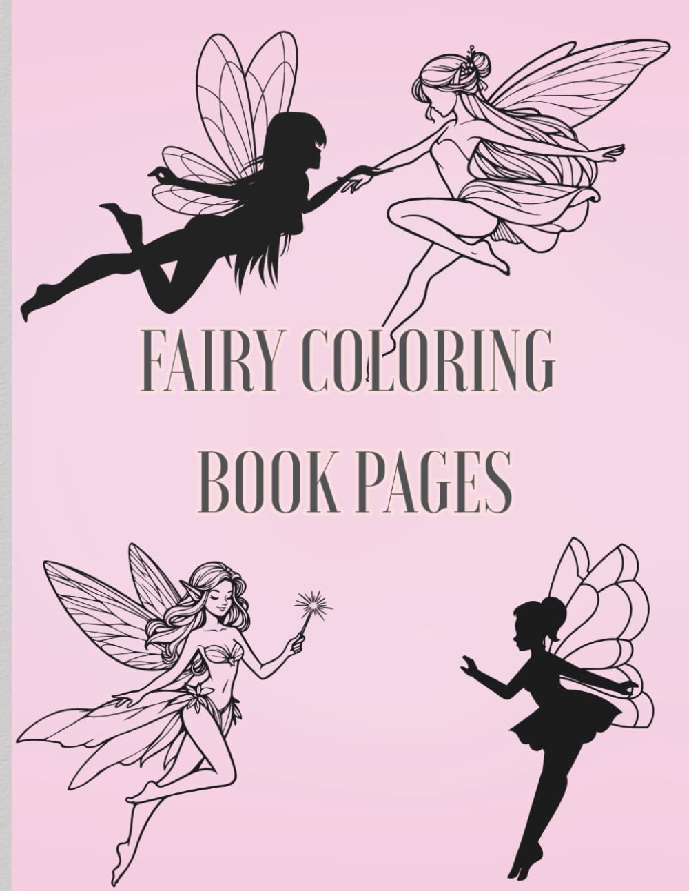 Fairy Coloring Book Pages: A fairy wonderland filled with fairies, bunnies, birds, flowers, and more!