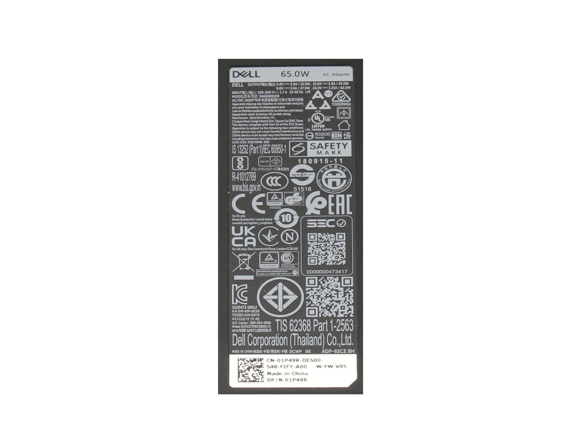 Dell Latitude 13 (7320) originale USB-C alimentatore 65 watt