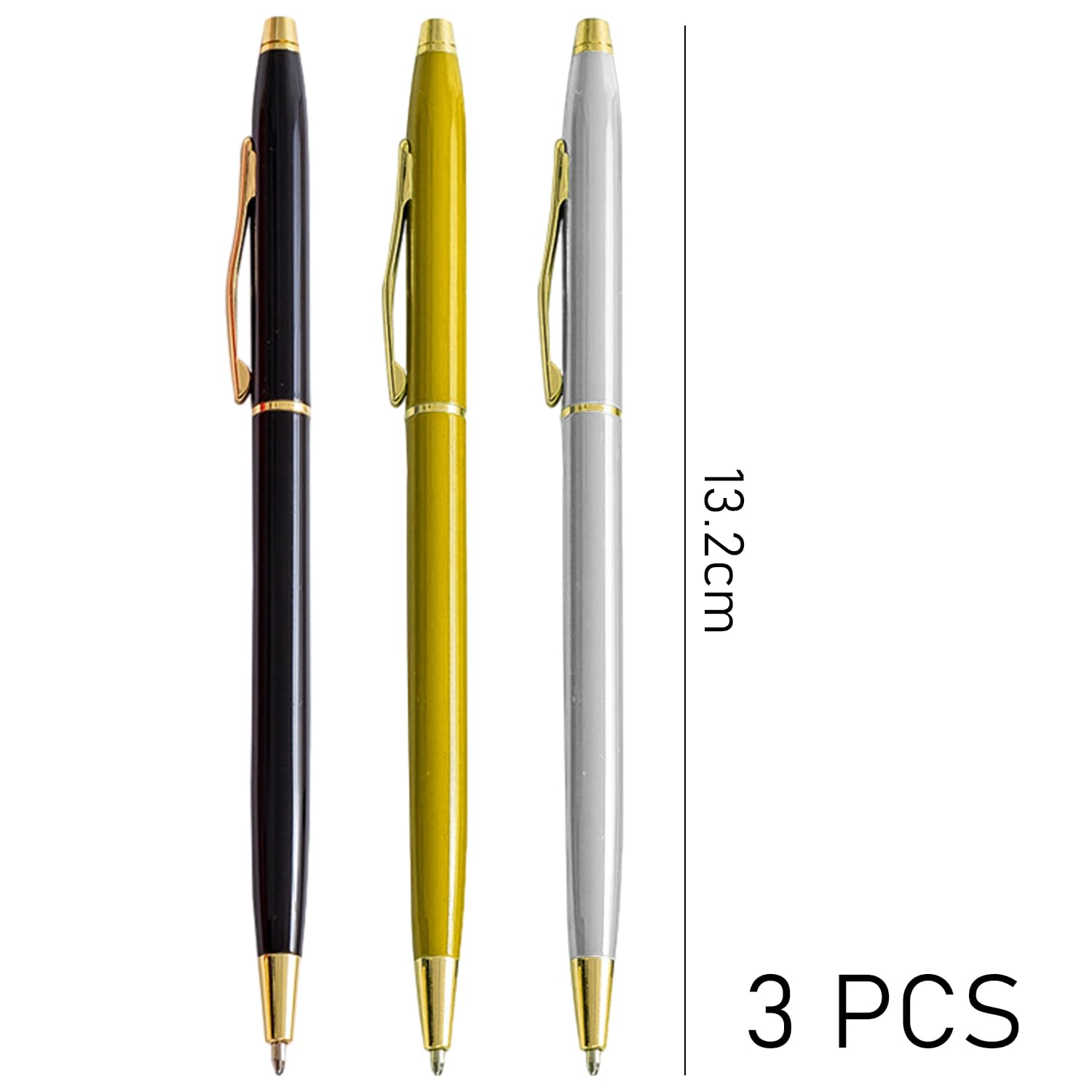 3 Metal Ballpoint Pens, Suitable for Adult Writing Suitable for Men and Women's Fountain Pens, Business Metal Ballpoint Pens - Image 2