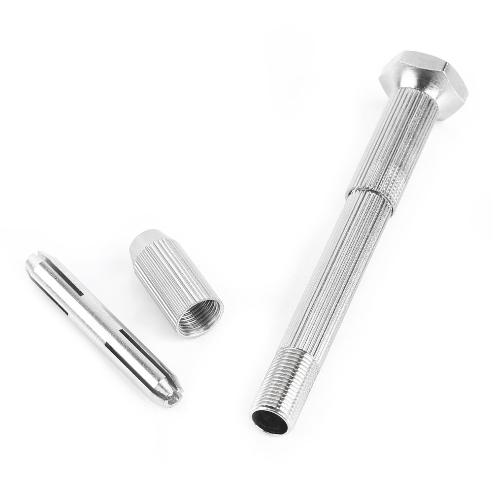 Hand Drill, Deosdum Spiral Matkap Ucu Silver Hand Spiral Drill Bit with 10 Hhs Drills Drilling Tool for Pcb Watch Repair Pin Vise Hand Drill