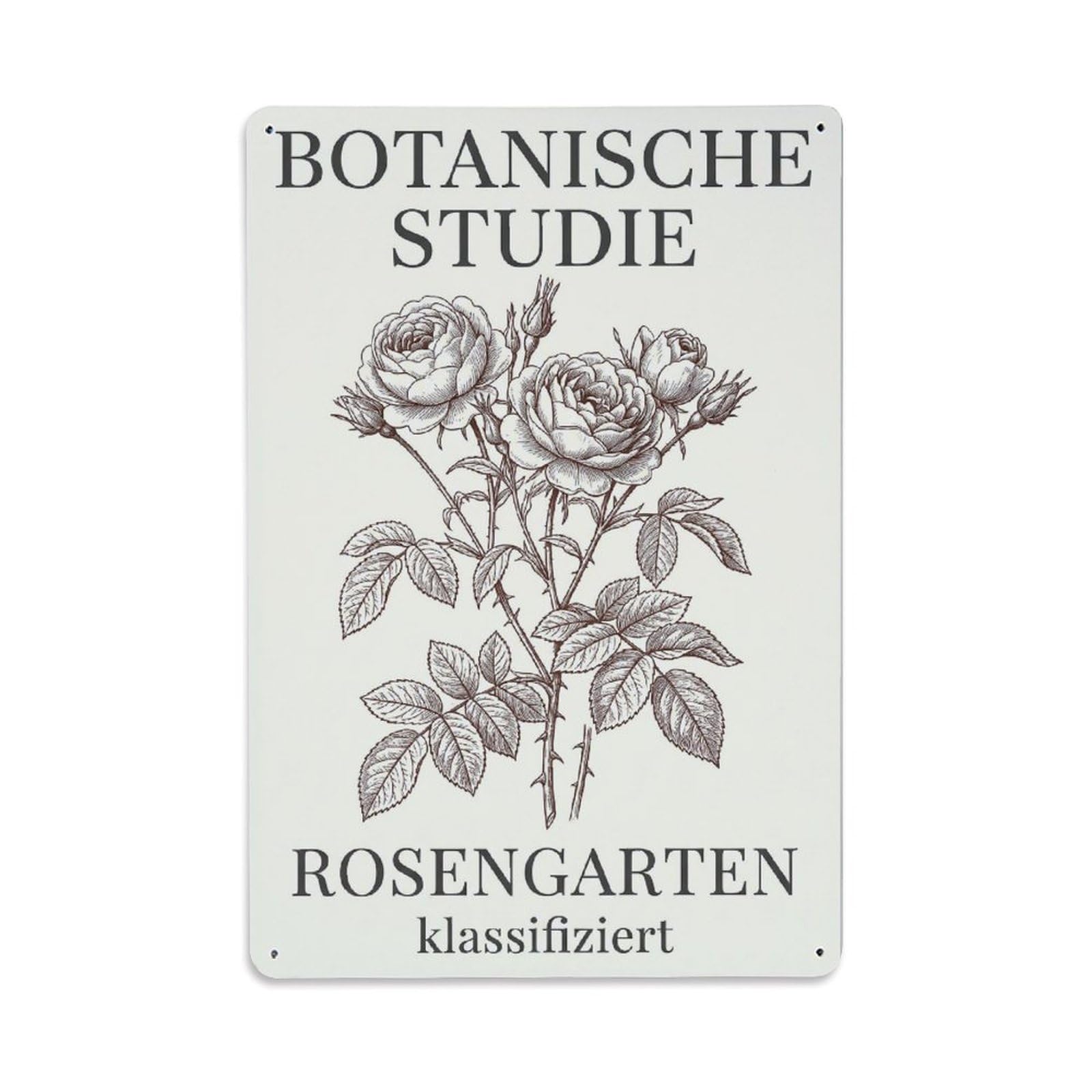 Vintage Funny Garden Botanical Study Rustic Gate Balcony Metal Tin Sign