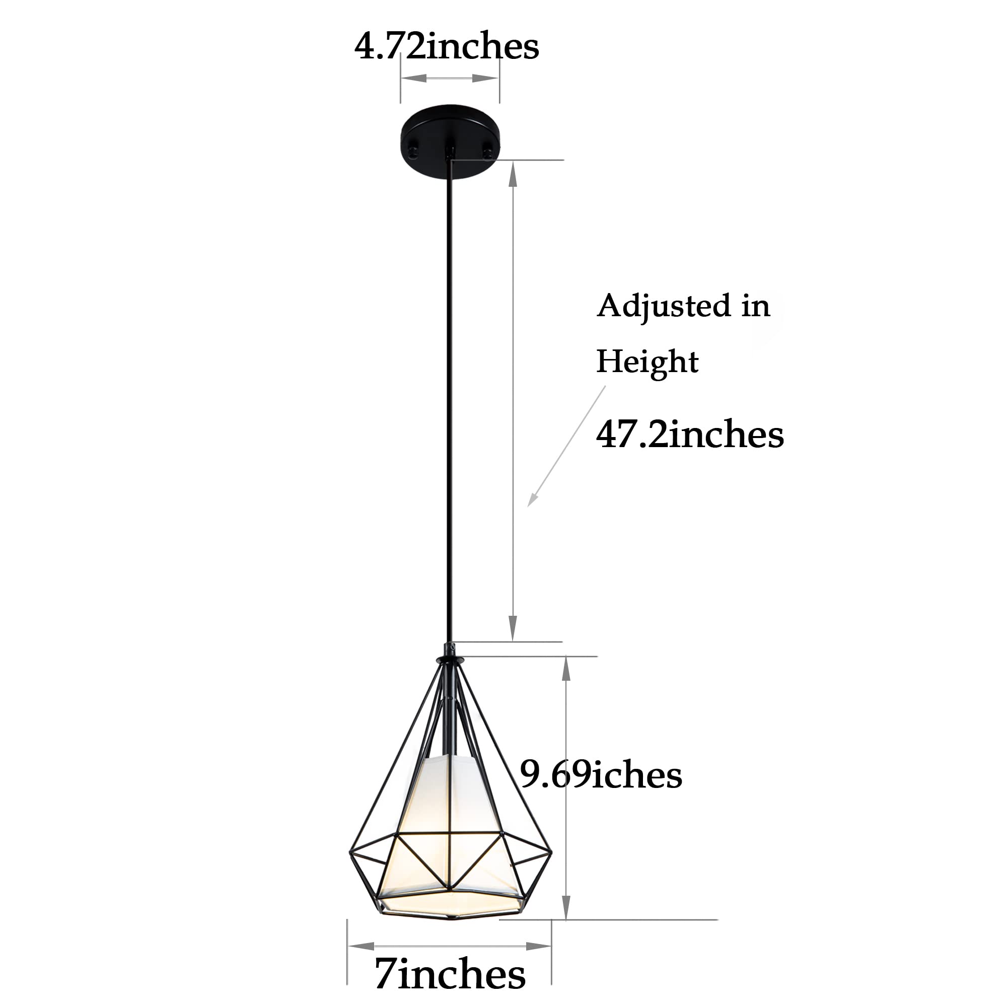 ASHOP Black Pendant Light Fixtures for Kitchen Island 2 Pack Modern Pendant Lighting Farmhouse Pendant Light Cage Pendant Lights for Bedroom