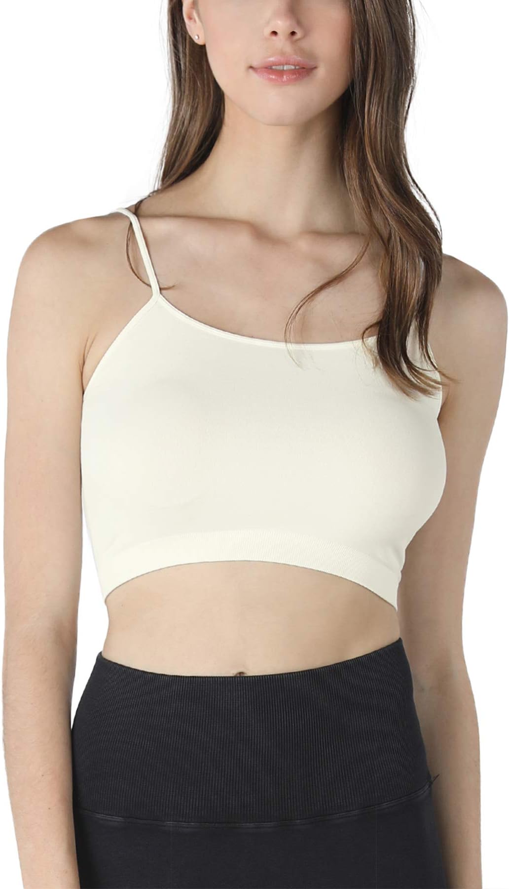 NIKIBIKIWomen Seamless Classic Crop Top Bralette, Made in U.S.A, One Size