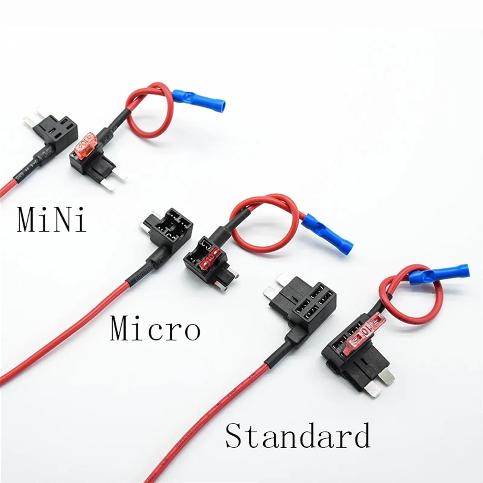 12 V Mały i średni bezpiecznik samochodowy dodatkowy obwód adapter mikro / mini/standard ATM APM Blade, 10A ATM ostrze bezpiecznik automatyczny uchwyt bezpiecznika (kolor: 10 szt. Mic