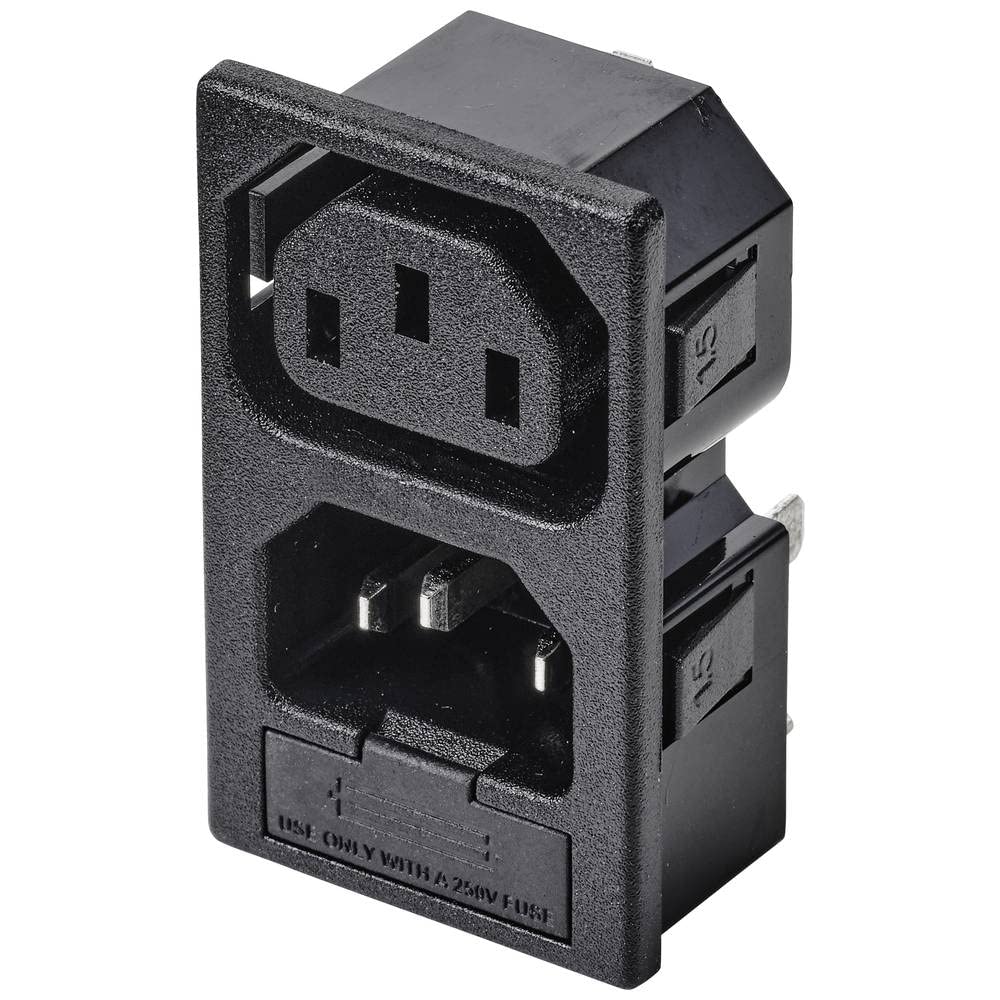 Tru Components Black Tc-10088388 Iec Connector Socket, Vertical Installation Plug, Installation Verti