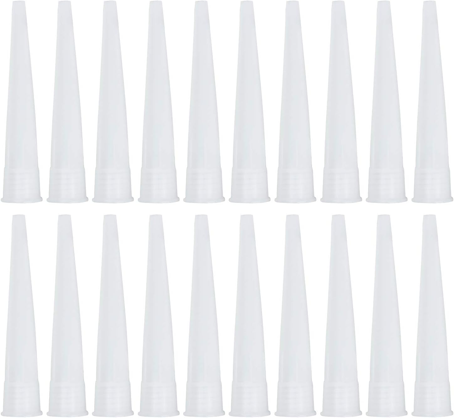 WEKON 20pcs Silicone Nozzle Caulk nozzles for Caulking, Screwon Silicone Caulking Gun Nozzle