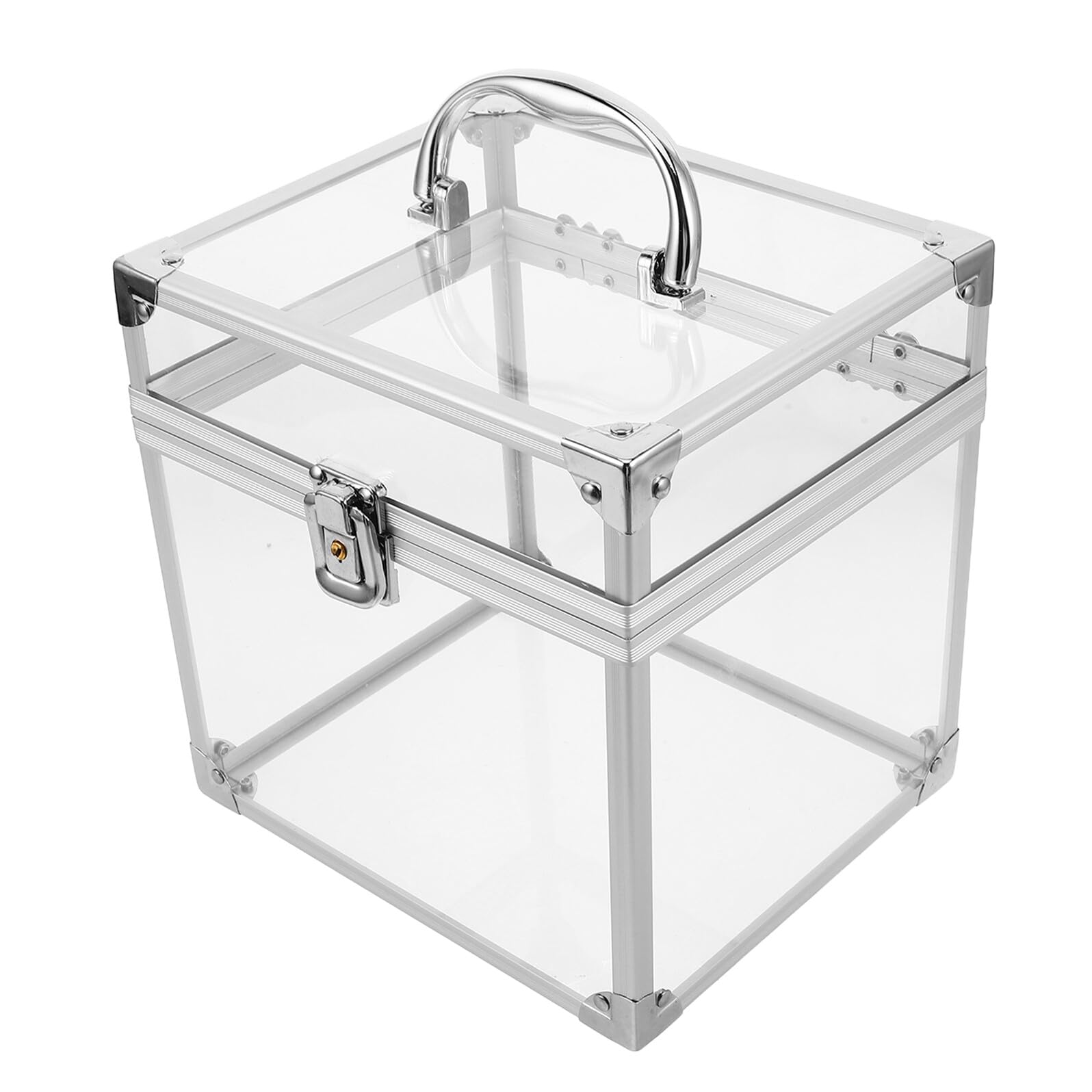 BESTYASH Scatola Porta Vinili in Acrilico con Manico, Contenitore Elegante per Dischi e Dvd, Grande Capacità per Scrivania e Camera da Letto, Protegge Dalla Polvere