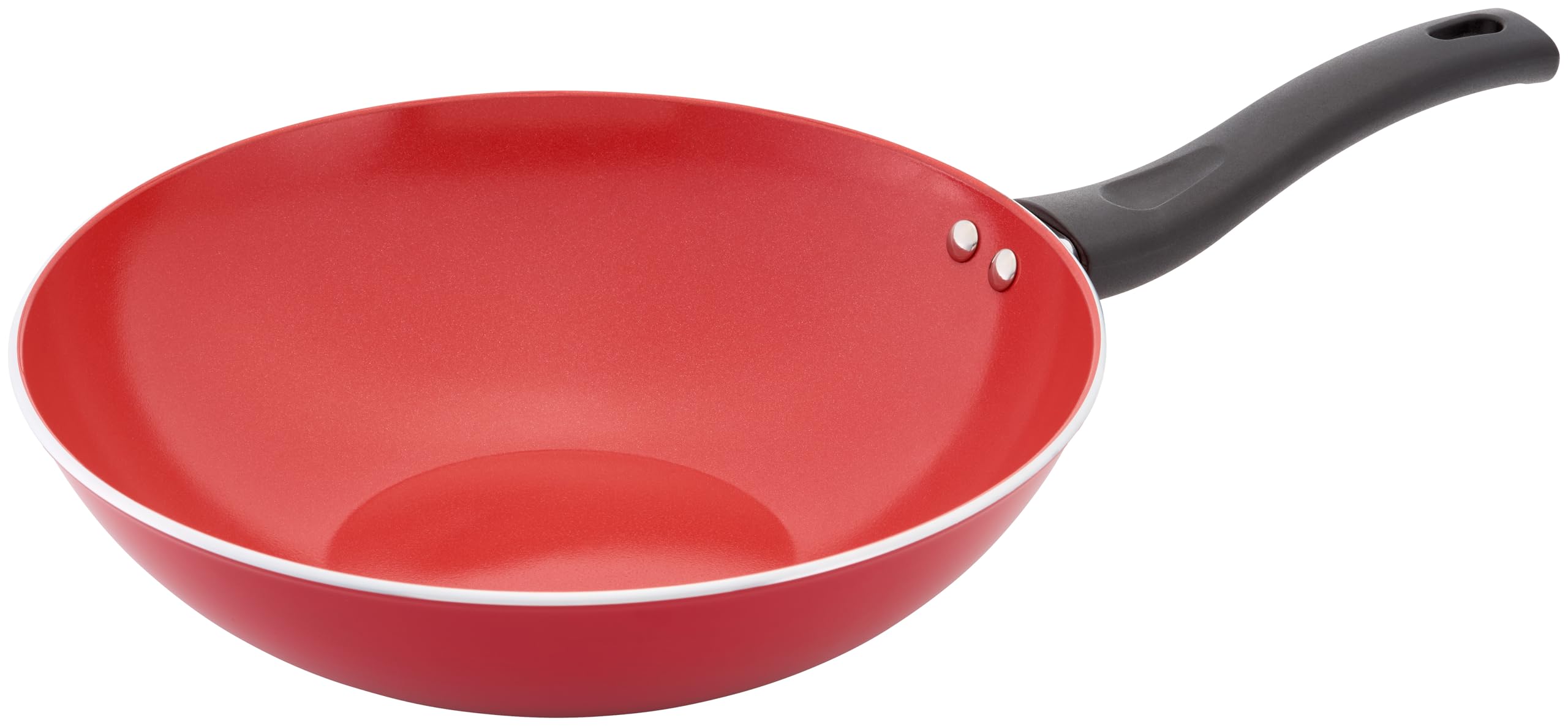 Judge Ceraglide 28cm Wok – Non-Stick Ceramic Coating, Stir-Fry Pan, Easy-Clean, Induction Compatible - Red