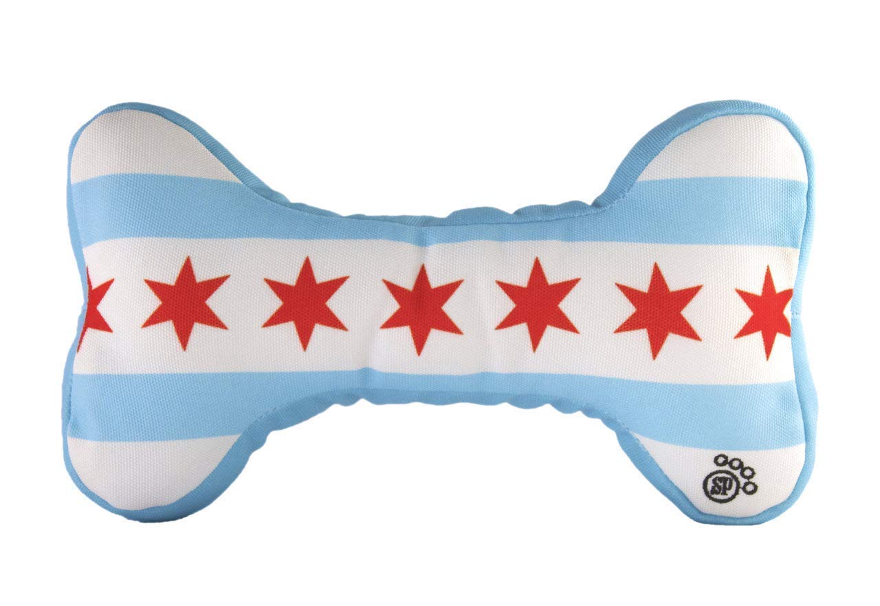 Chicago Flag Bone Dog Toy