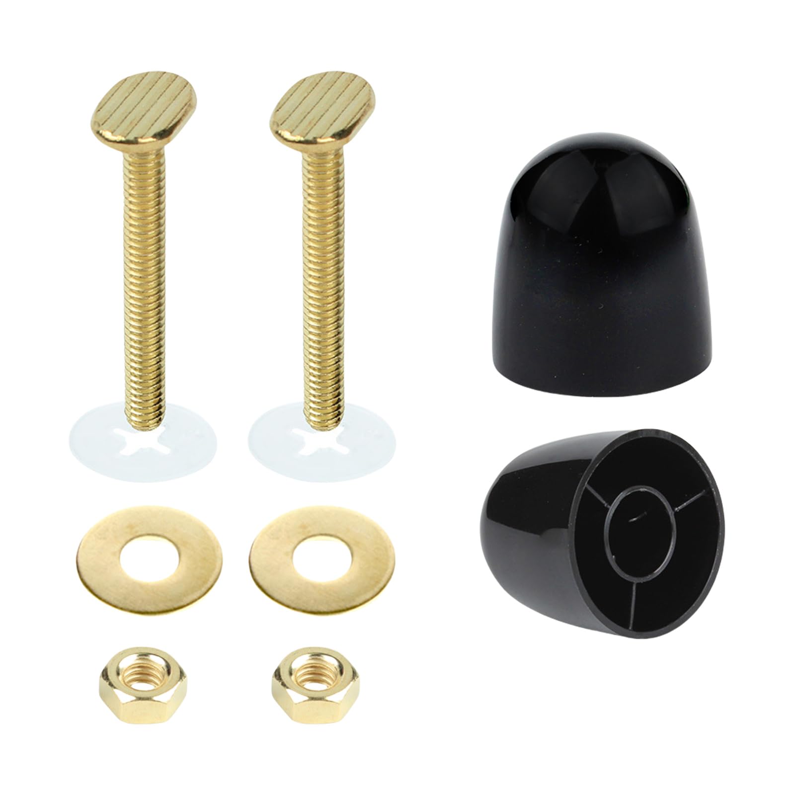 Sturdy Toilet Bowl Bolts Set with Anti Loosening Nut and Decorative ABS Caps for Secure Bathroom Floor Installation Toilet Flanges Installation Screw Set