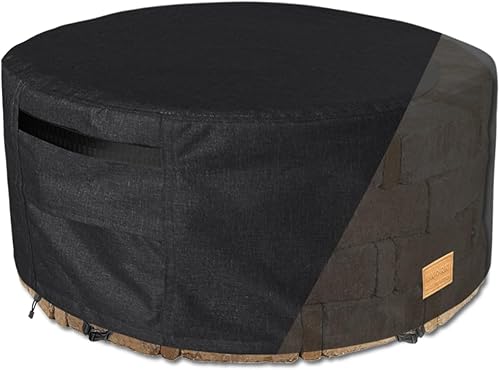Vista 13 de Round Fire Pit Cover for 15 Inch Ranger Cover Waterproof 15 Inch Ranger Accessories Outdoor Heavy Waterproof Protective Round (Black)