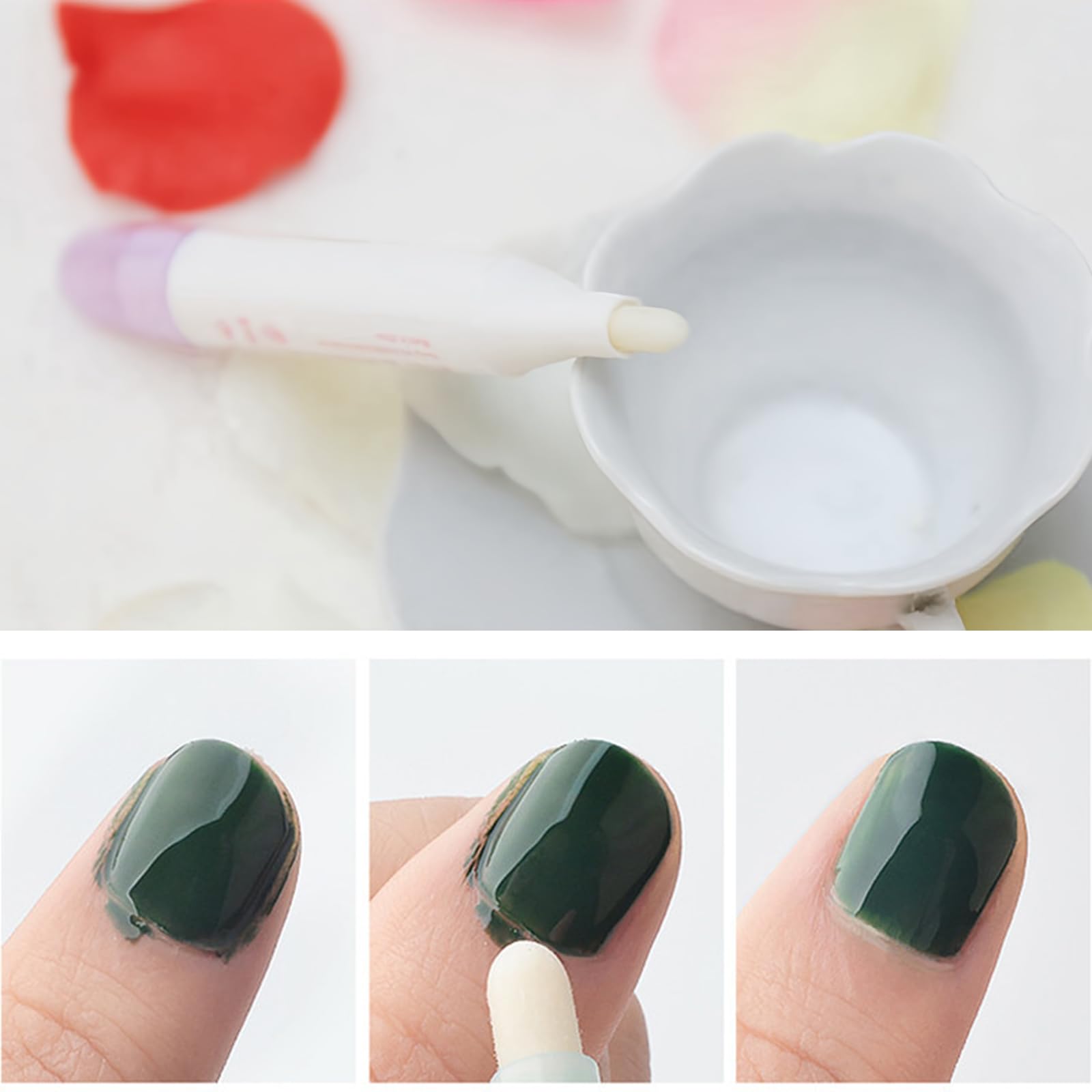 5 Pezzi Penne Correggi per Smalto Unghie con 15 Punte di Ricambio, Penna per Rimuovere lo Smalto, Penna Correttore per Bordi Delle Unghie, Penna Remover per Smalto, Penna di Correzione per Nail Art