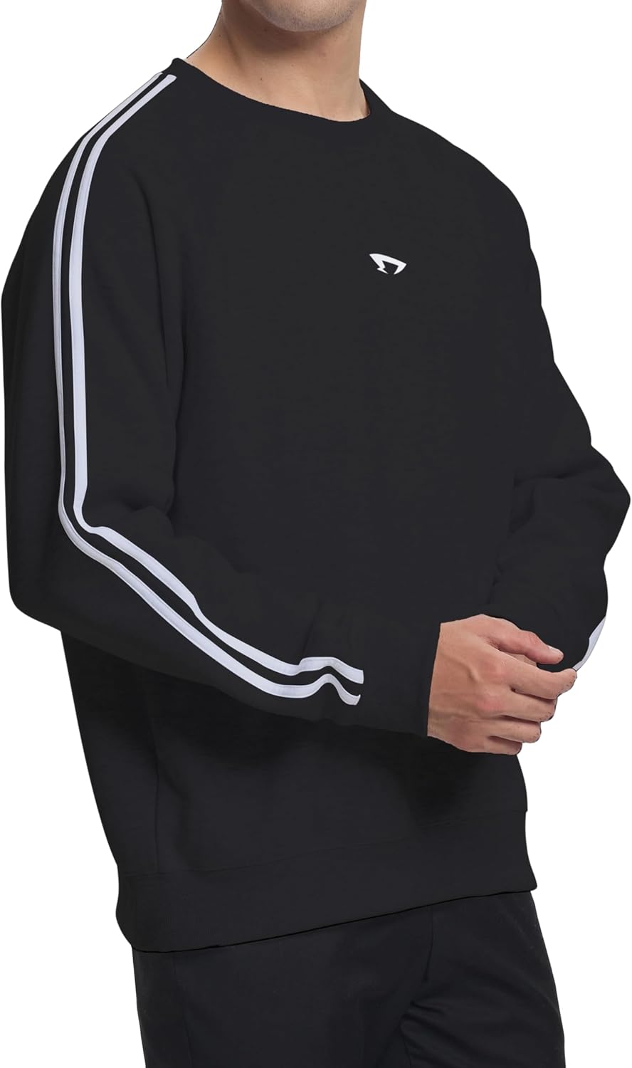 DITOK Mens Athletic Fleece Crewneck Sweatshirt Cotton-Blend Long Sleeve Casual Pullover Loose Fit Workout Sweat Shirts