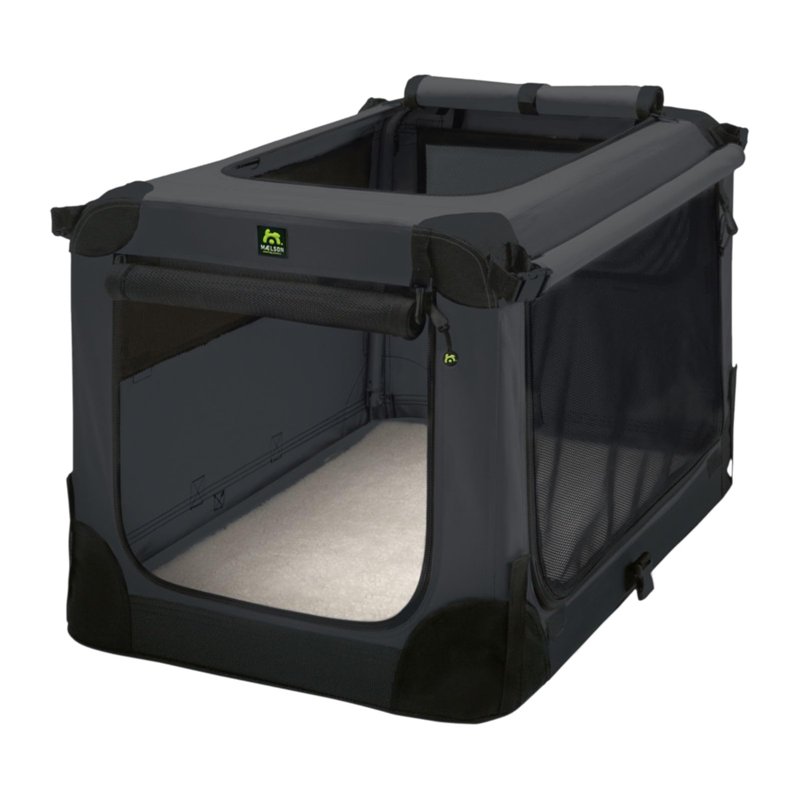 Maelson Soft Kennel anthrazit 72 cm + Lounge Mat - Transportbox mit Matratze für Hunde
